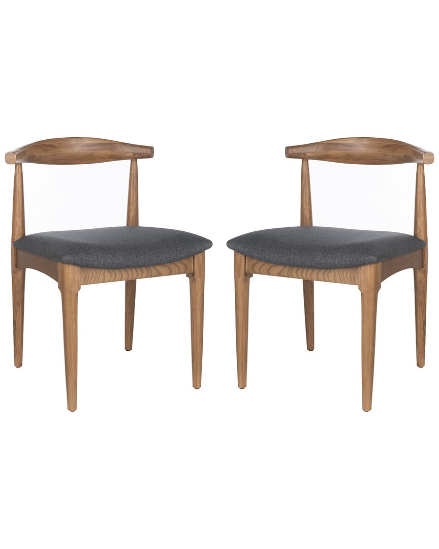 Safavieh Lionel Set Of 2 Retro Dining Chairs In Brown