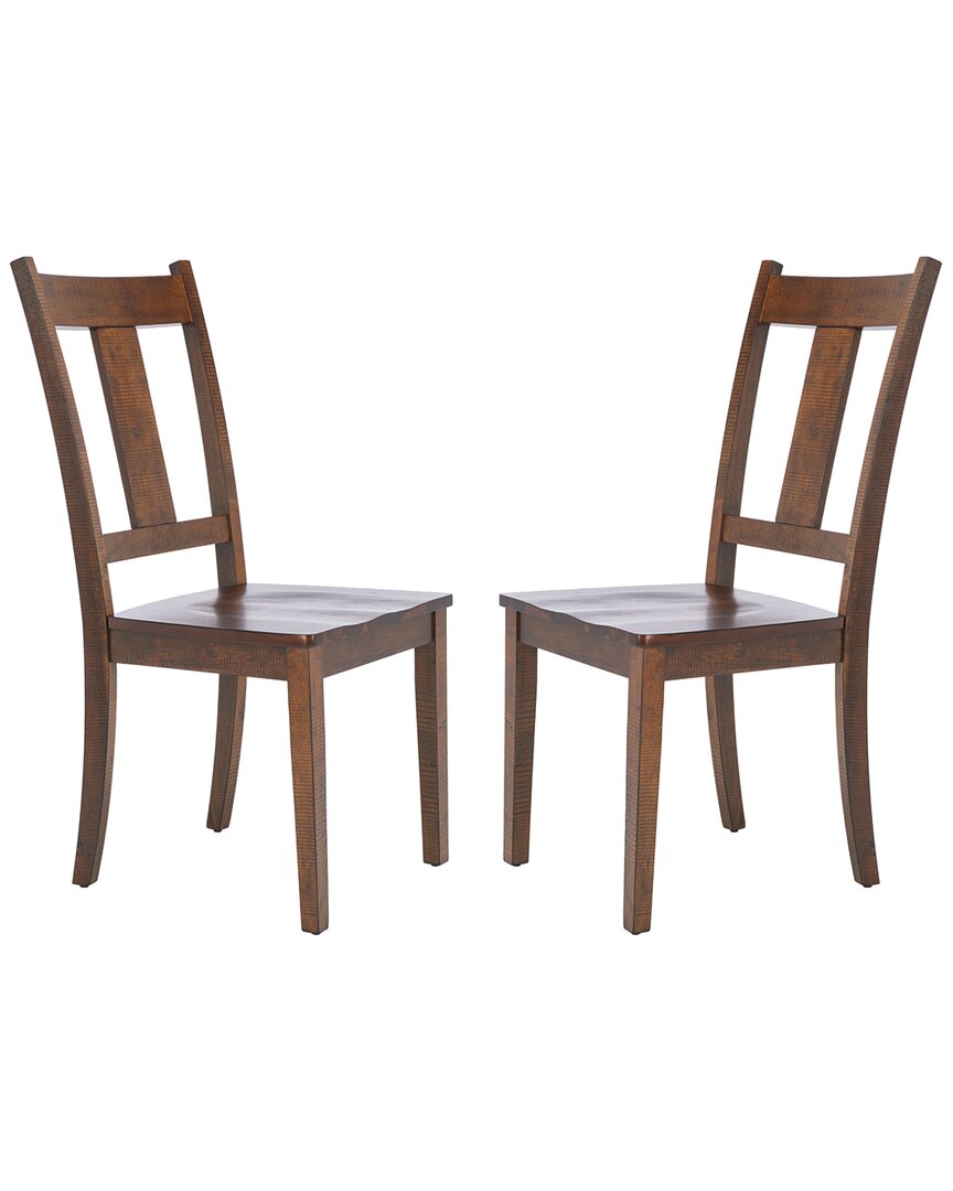 Shop Safavieh Set Of 2 Sergio Dining Chairs In Brown
