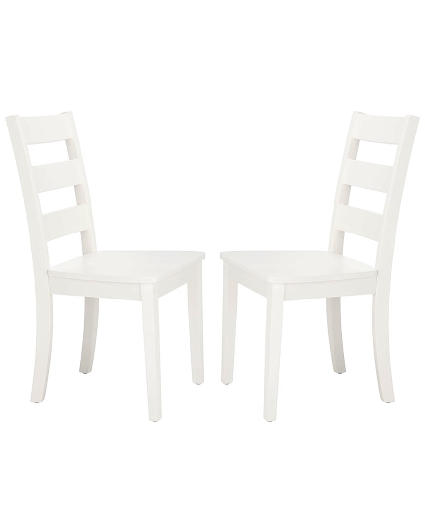 Shop Safavieh Set Of 2 Silio Ladder Back Dining Chairs In White