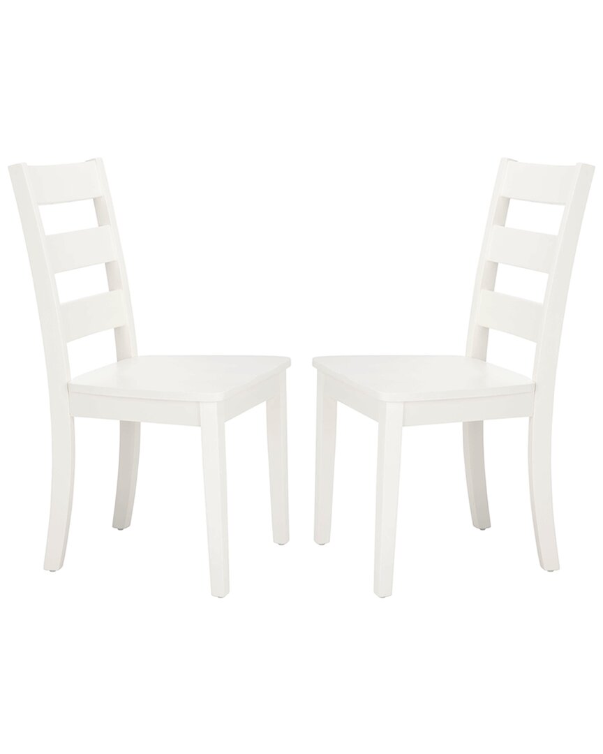 Safavieh Silio Ladder Back Dining Chair, Set Of 2 In White