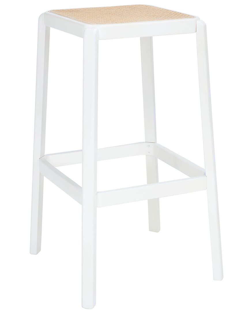 Safavieh Silus Backless Cane Bar Stool In White