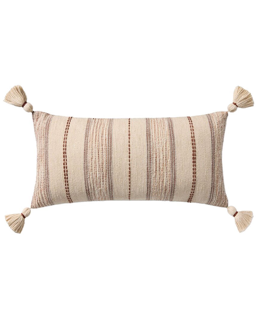 Loloi Ii Loloi 12x27in Pillow Cover With Down Insert In Ivory