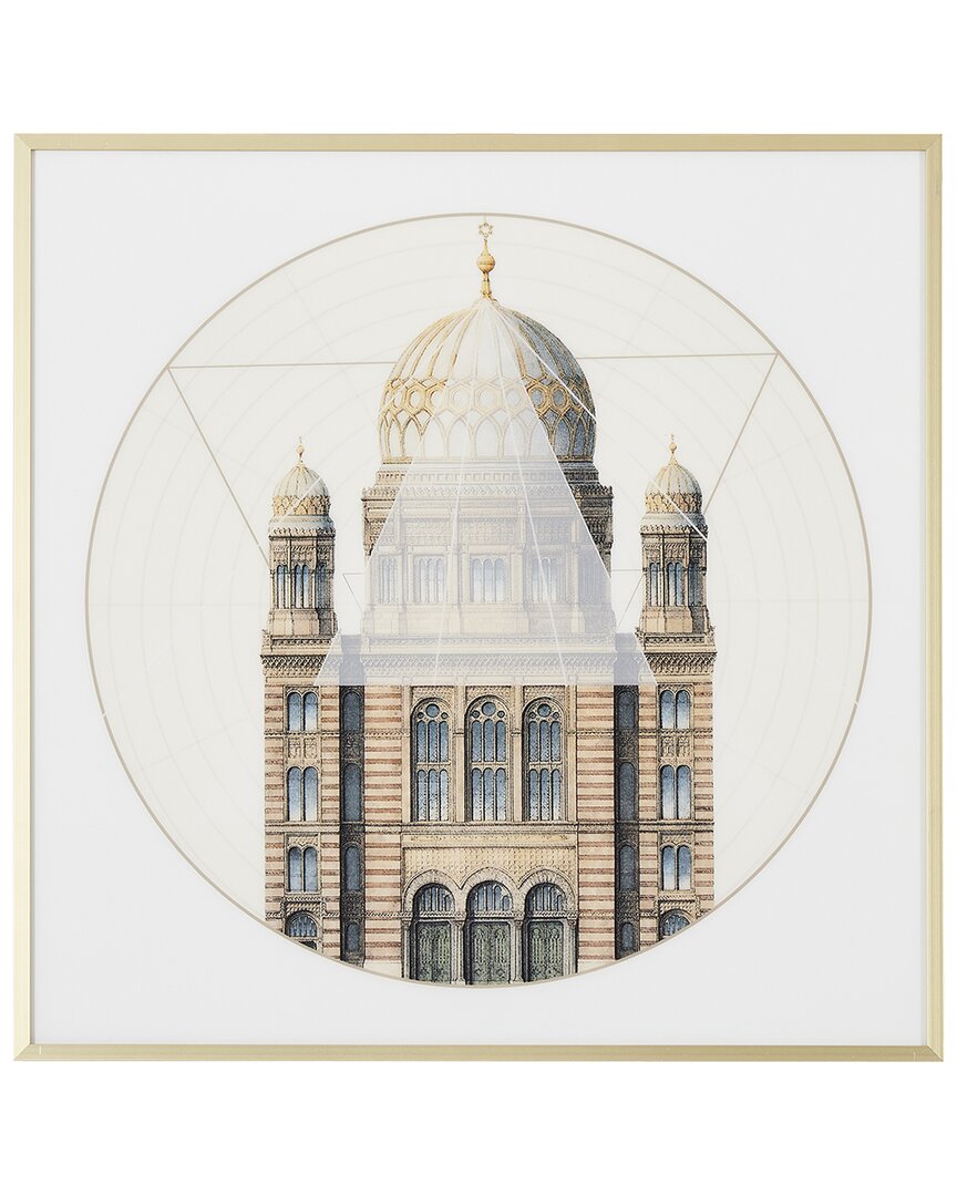 Jennifer Taylor Home Luxe Geometric Architecture No. 2 Print In Gold