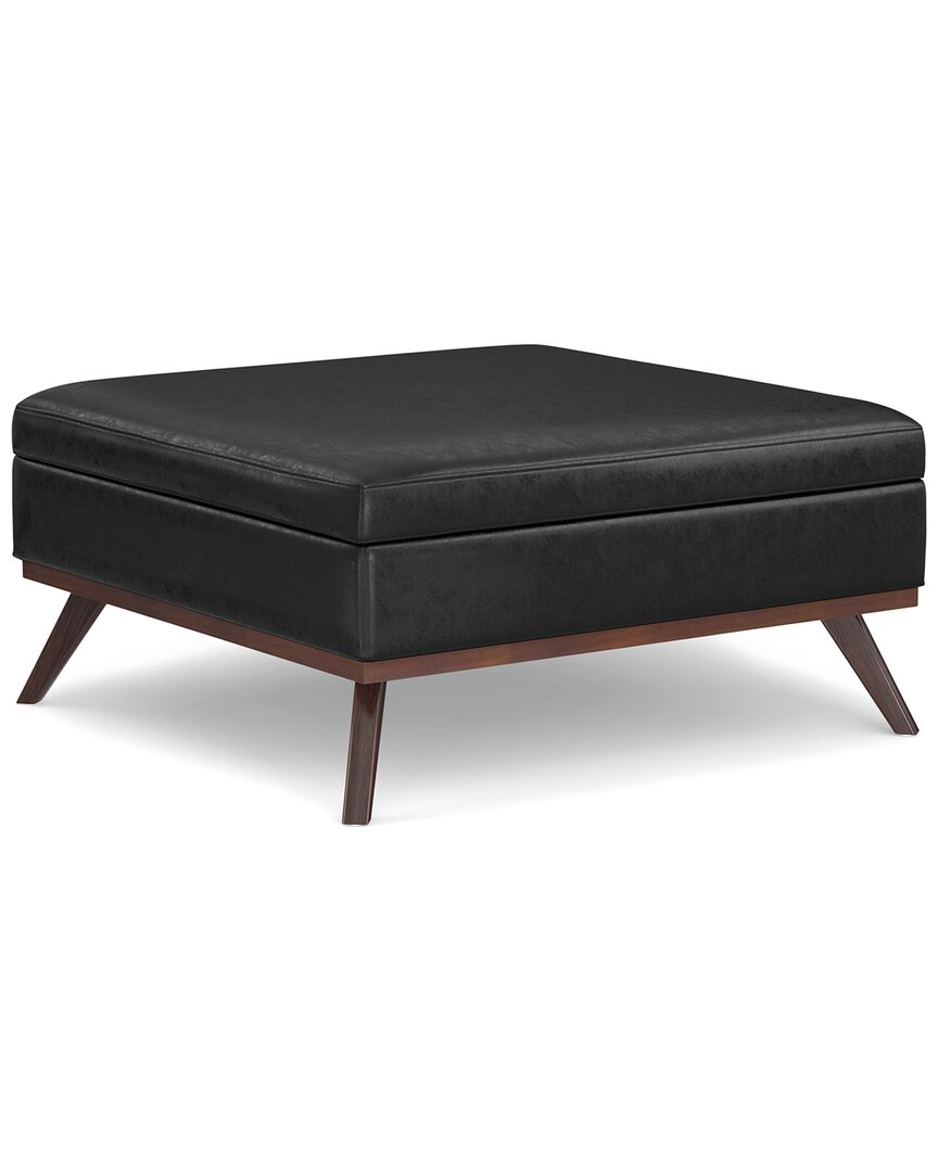 Simpli Home Owen 40in Mid Century Modern Square Xl Coffee Table Storage  Ottoman