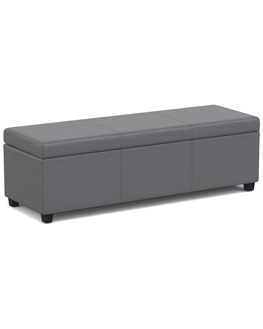 Simpli Home Avalon 54in Contemporary Rectangle Extra Large Storage Ottoman Bench