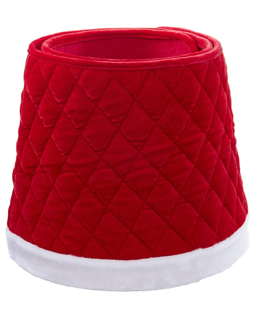 Kurt Adler Luxurious 10 X24-inch Quilted Red Velvet Tree Collar In Red
