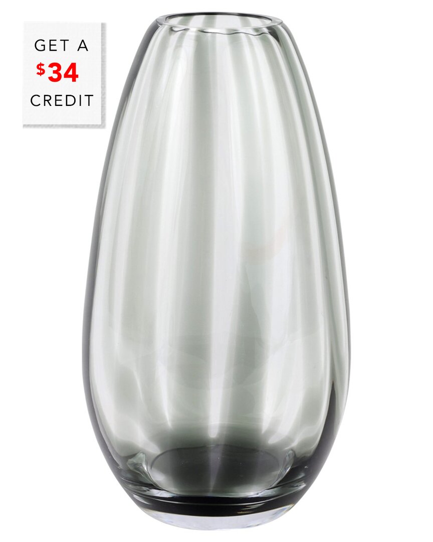Vietri Bolla Glass Medium Pleated Vase In Green