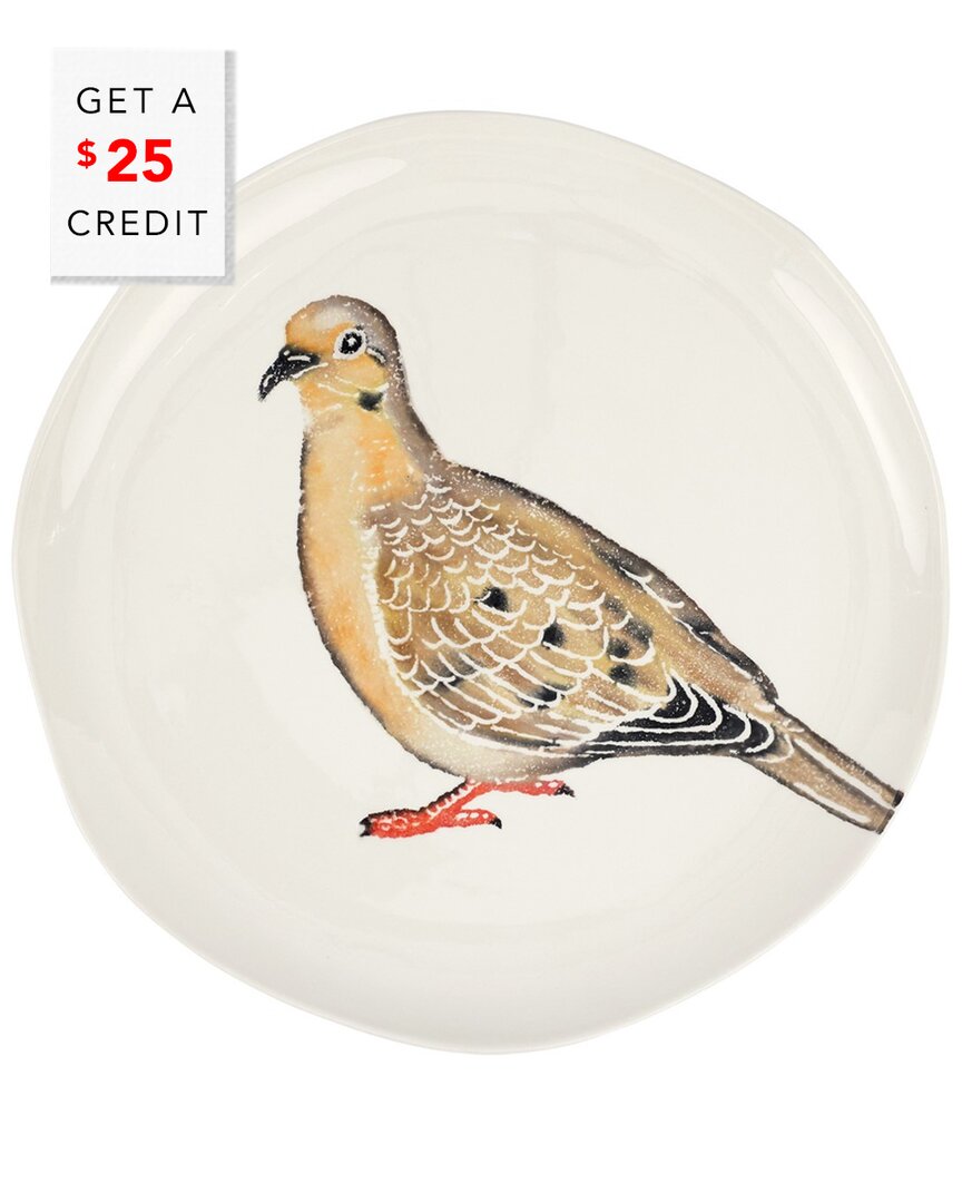 Vietri Cacciatore Dove Round Platter In Multi