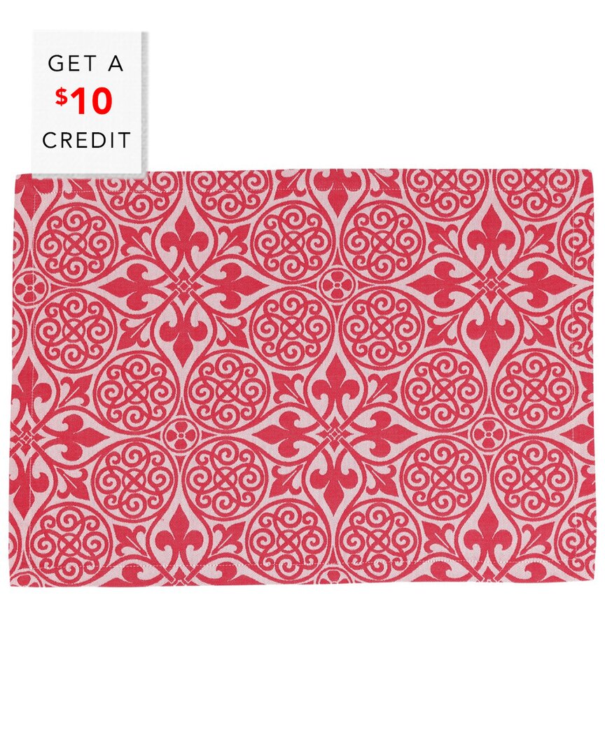 Vietri Set Of 4 Damask Placemats In Red