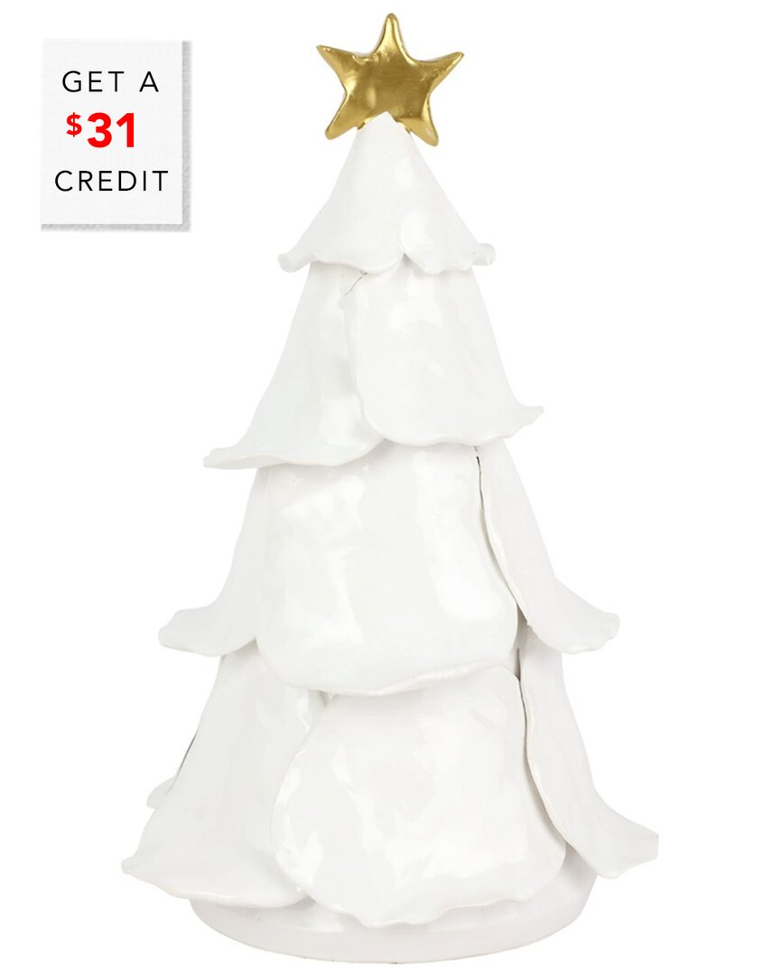 Vietri Foresta Medium Ruffled Tree With $31 Credit In White