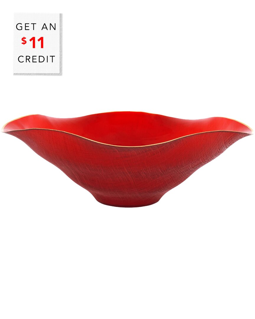 Vietri Holiday Glass Centerpiece In Red
