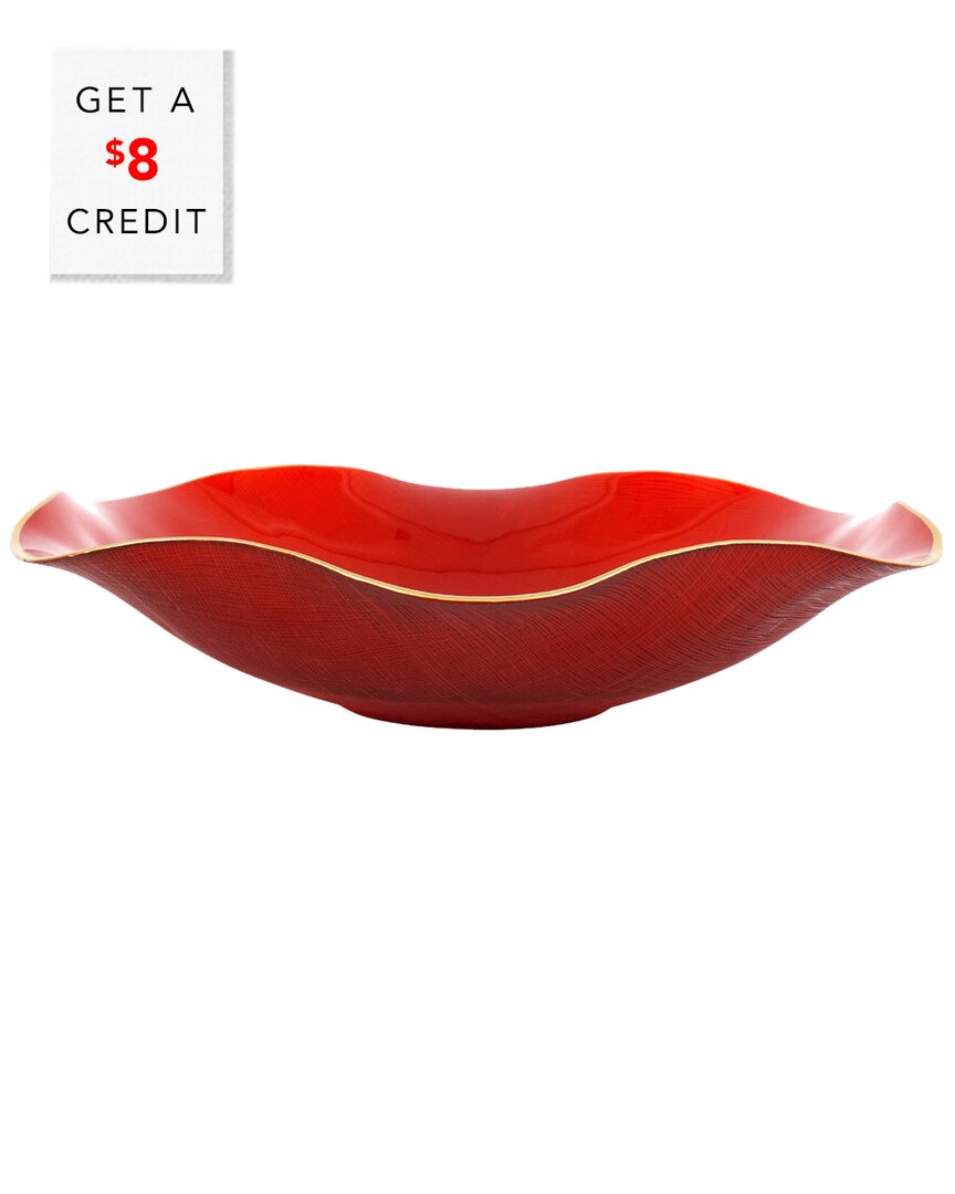 Vietri Holiday Glass Medium Serving Bowl In Red