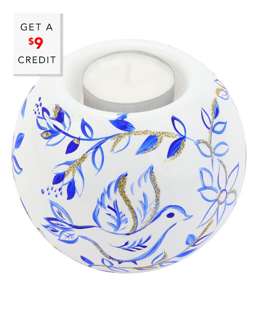 Vietri Illuminare Birds Votive In Blue