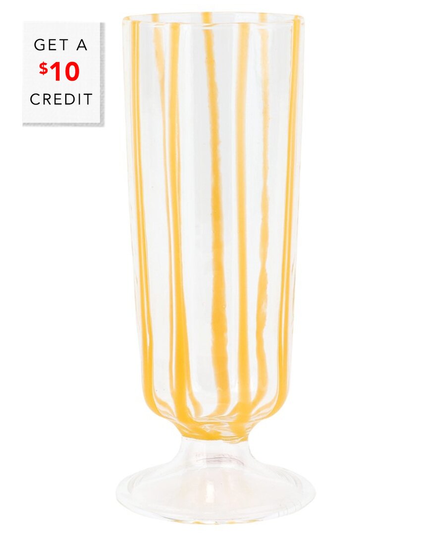 Vietri Nuovo Stripe Champagne Glass In Yellow