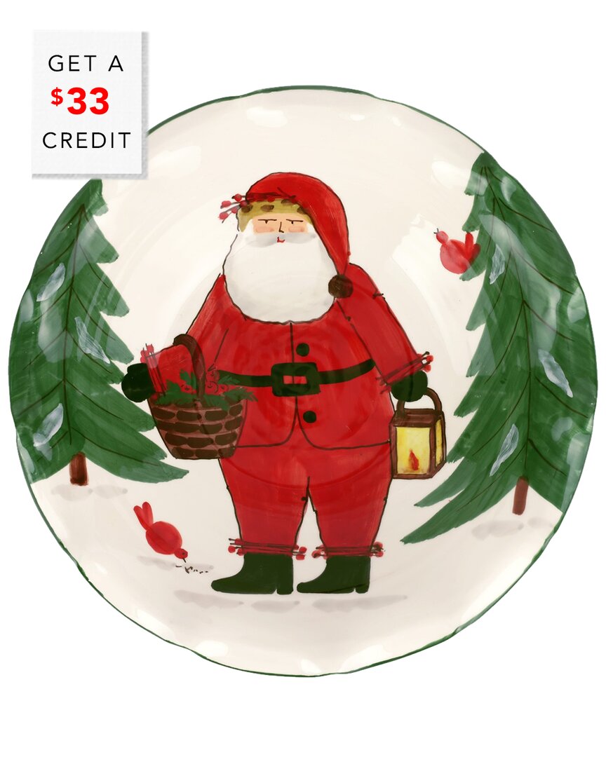 Vietri Old St. Nick Pedestal Fruit Bowl In Multi