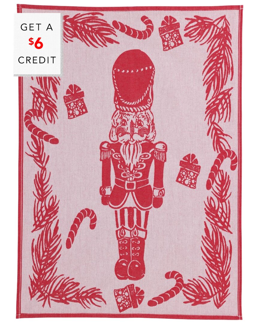 Vietri Strofinaccio Red Nutcracker Dish Towels - Set Of 2 In Red