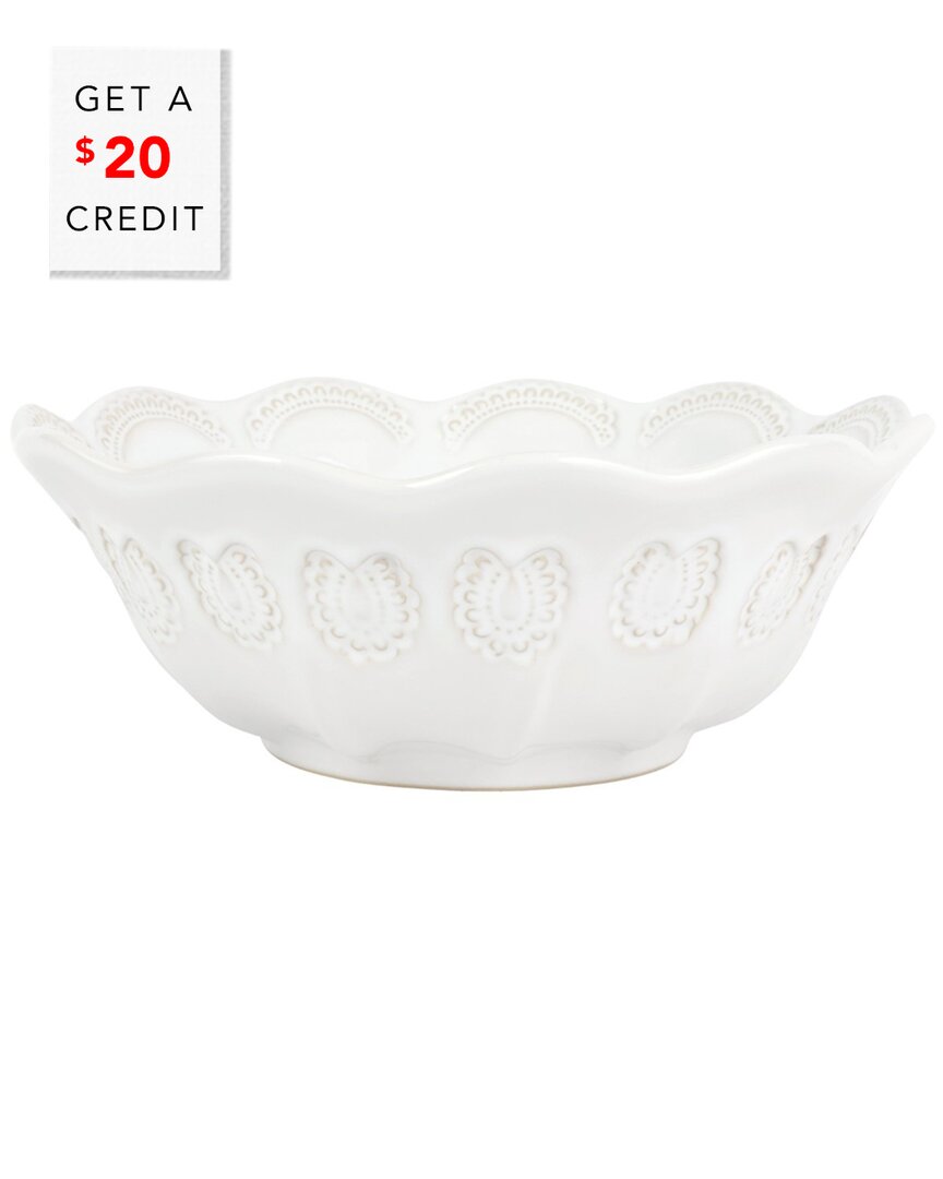 Vietri Incanto Stone Lace Medium Round Bowl With $20 Credit