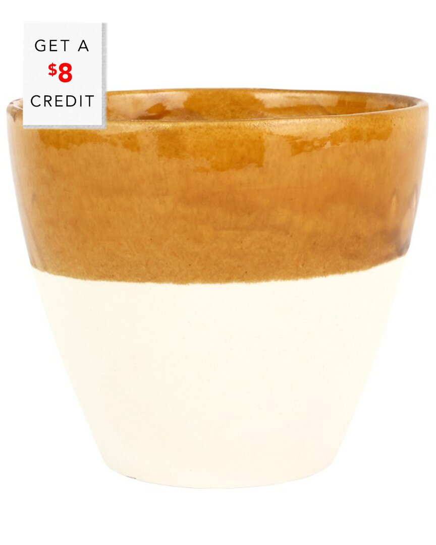 Vietri Viva Garden Reactive Medium Cachepot In White