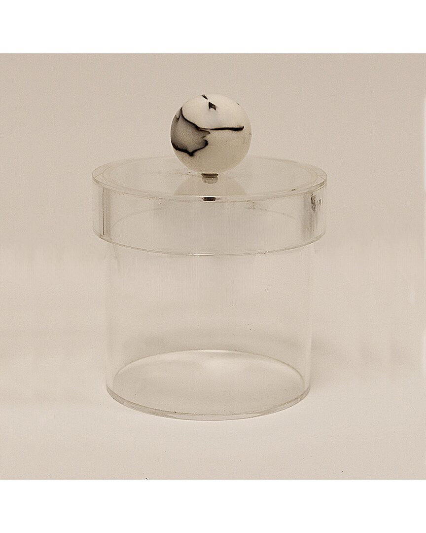 Vivience Small Acrylic Canister With Ball Knob In Transparent