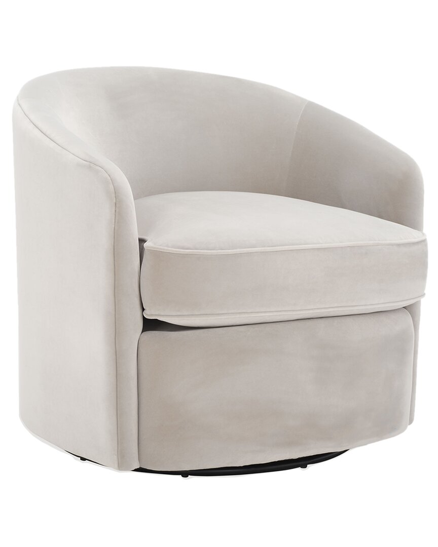 Safavieh Couture Lesley Swivel Barrel Chair In Grey