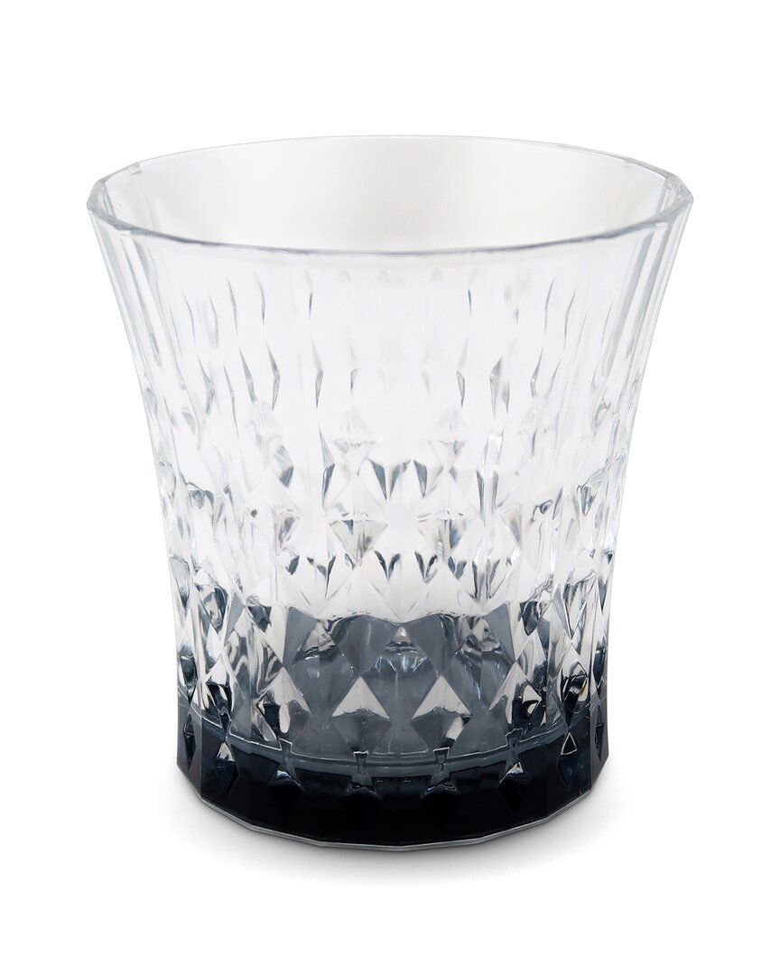 Vivience Set Of 6 Diamond Double Old Fashioned Glasses With Shade On The Bottom In Gray