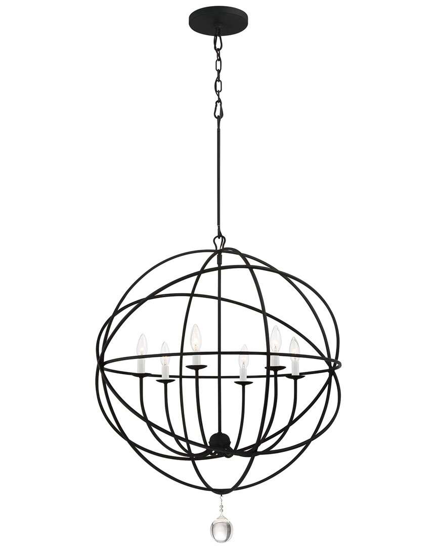 Crystorama Solaris 6-light Black Chandelier In Black