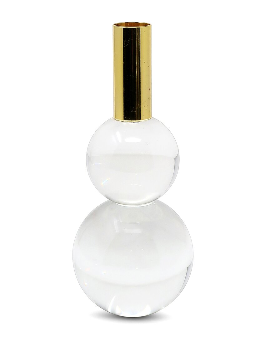 Vivience Set Of 2 Candlesticks With Crystal Ball Shape In Multi