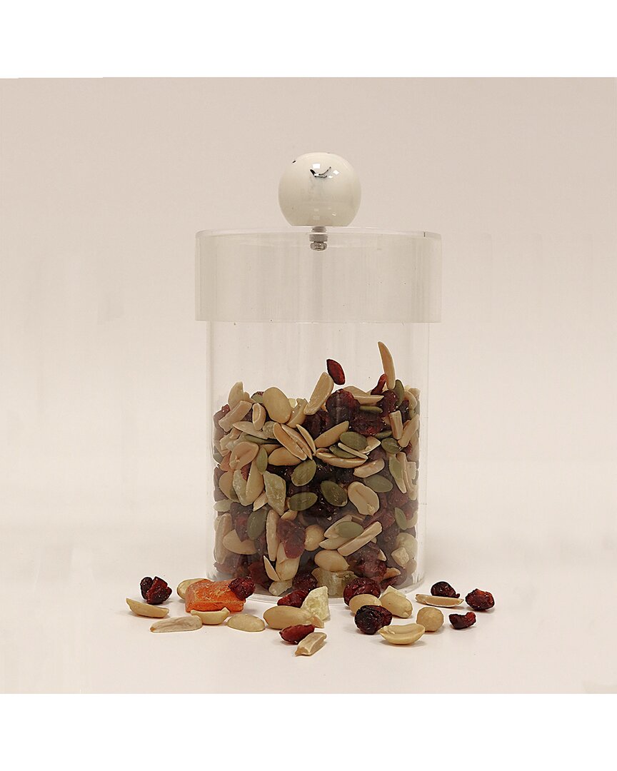 Vivience Medium Acrylic Canister With Ball Knob In Transparent