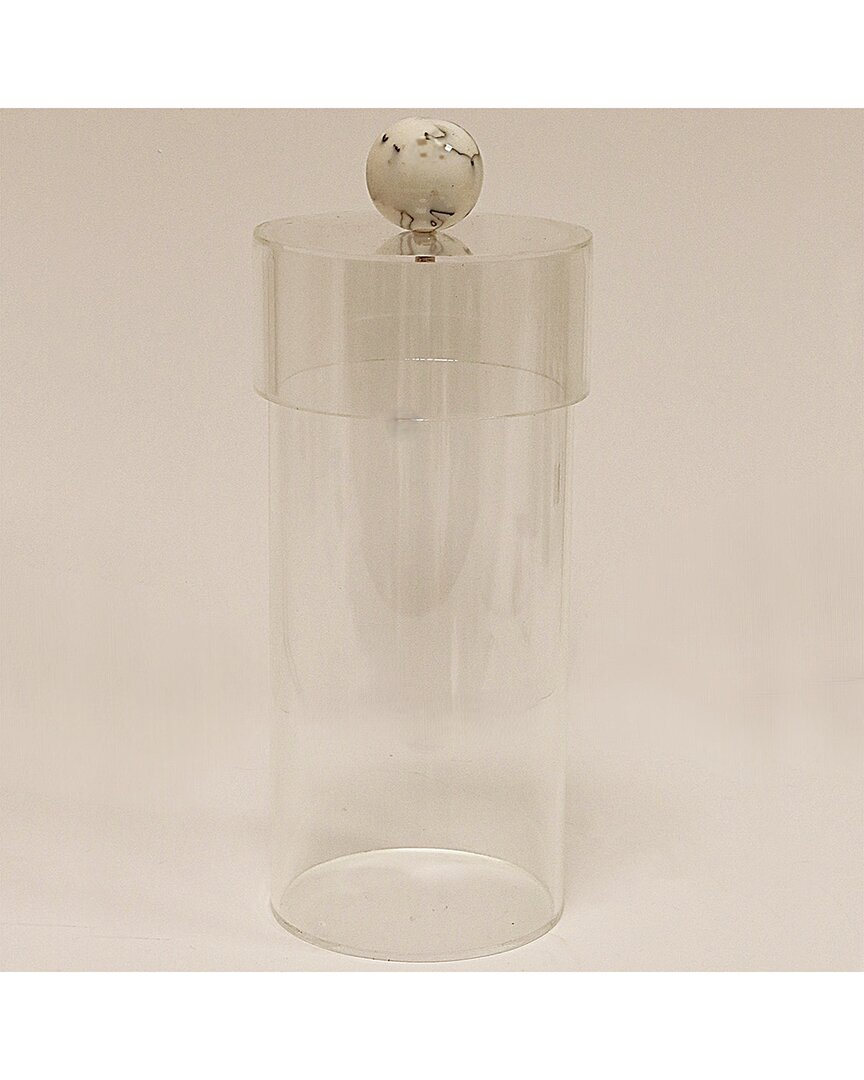 Vivience Large Acrylic Canister With Ball Knob In Transparent