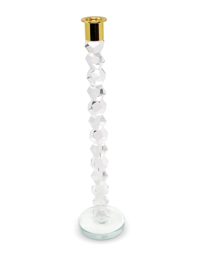 Vivience Crystal Dimensional Candlestick In Transparent
