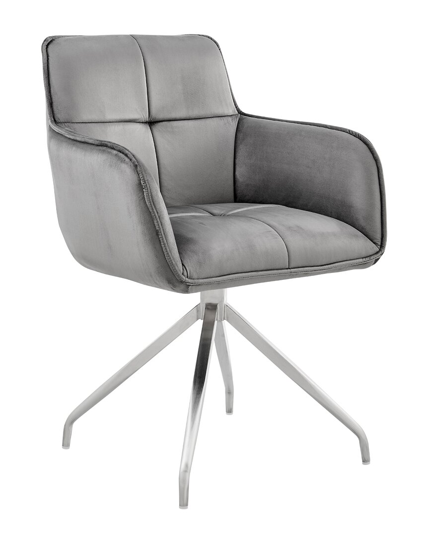 Armen Living Noah Dining Room Accent Chair In Gray