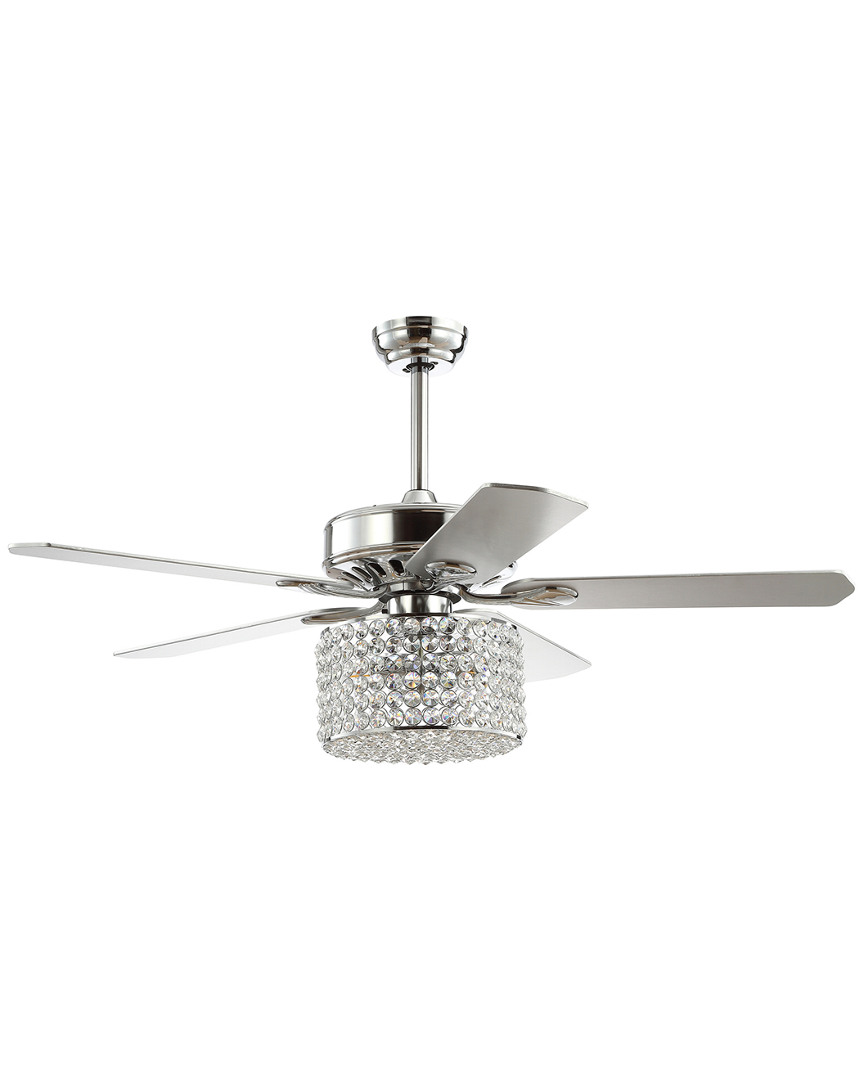 Jonathan Y Brandy 52in 3-light Crystal Prism Drum Led Ceiling Fan With Remote