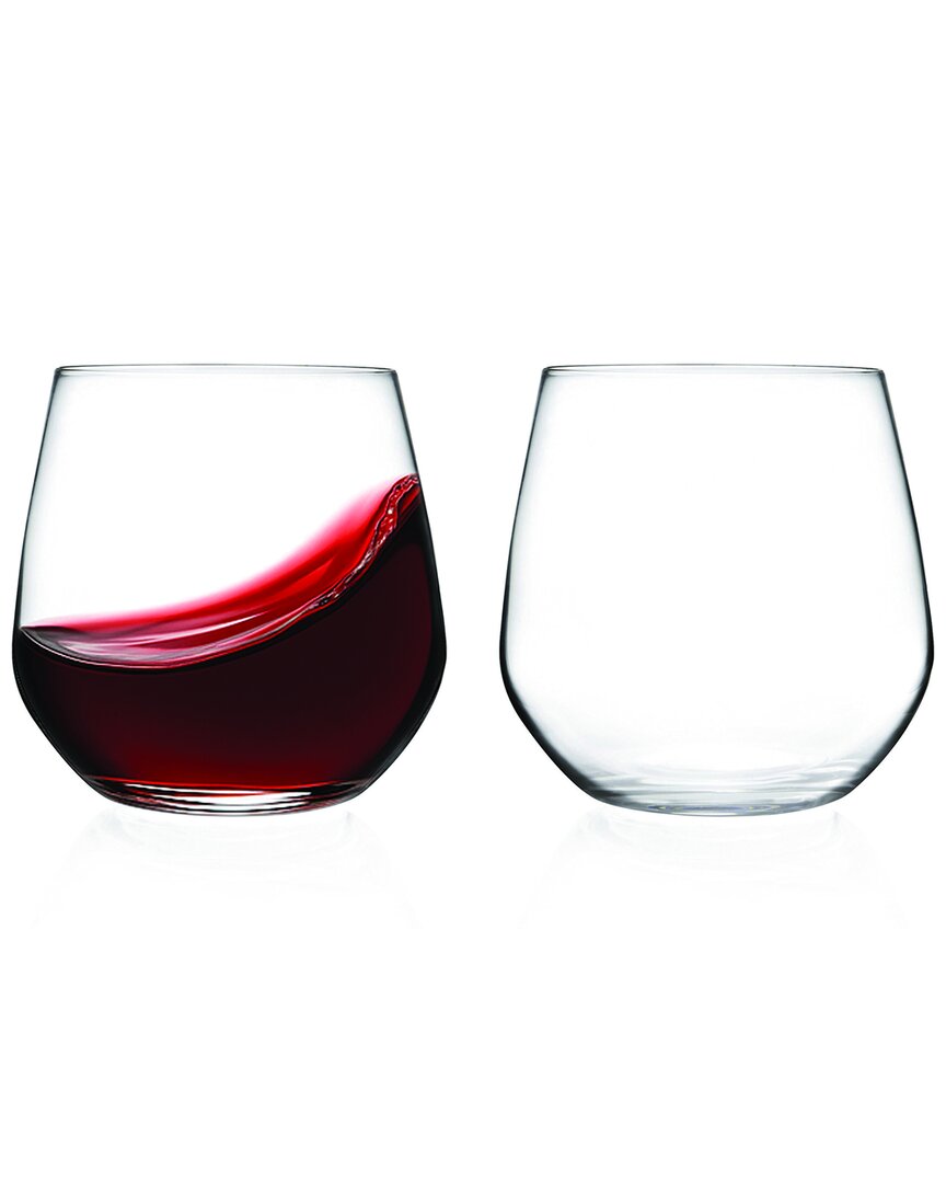 Barski Set Of 2 Luminous 13oz Stemless Wine Glasses