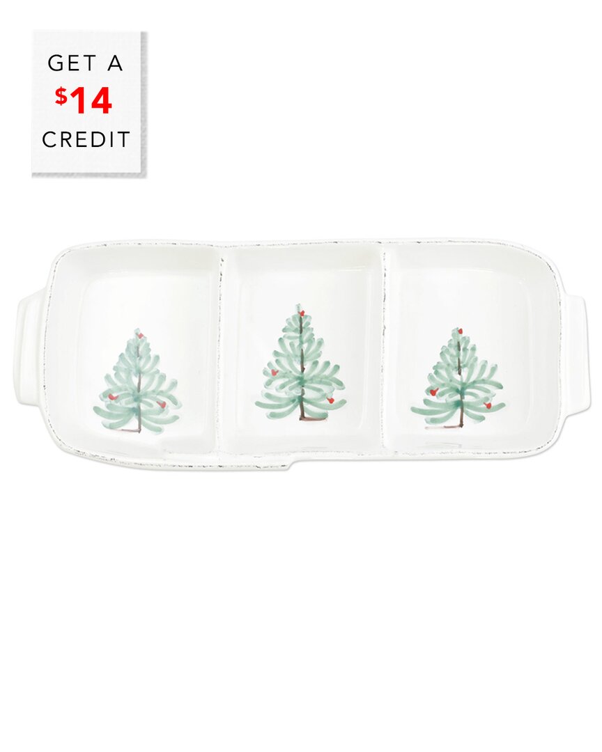 VIETRI VIETRI LASTRA HOLIDAY SMALL THREE-PART SERVER WITH $14 CREDIT