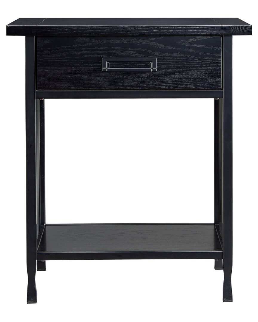 Leick Home Ironcraft 1-drawer Nightstand Side Table In Black