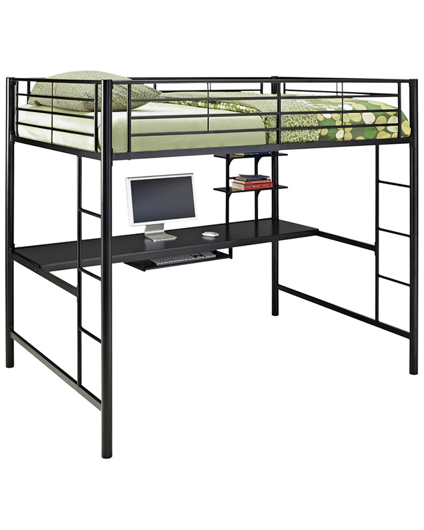 Hewson Premium Metal Full Size Loft Bed With Workstation