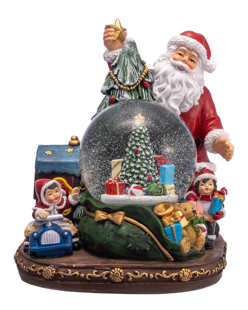 Kurt Adler 100mm Musical Santa With Children & Tree Water Globe In Multi