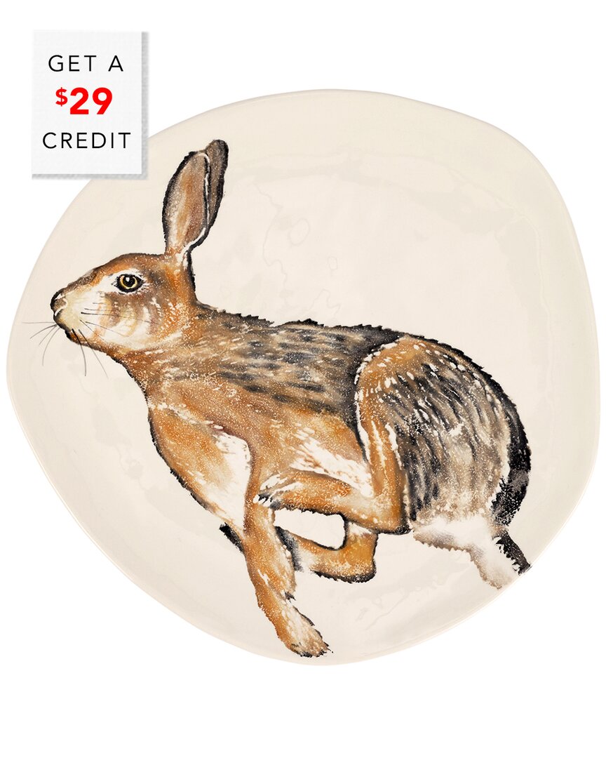 Vietri Cacciatore Hare Oblong Platter With $25 Credit