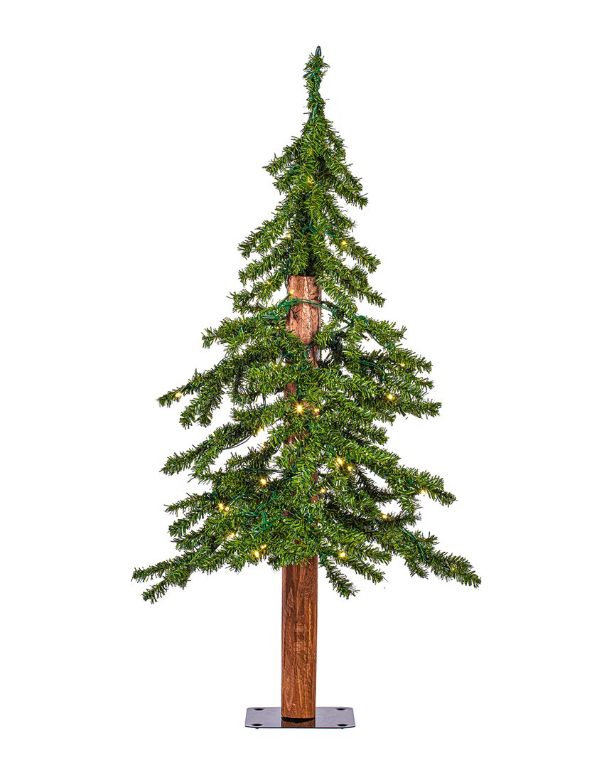 Vickerman 3ft Natural Alpine Artificial Pre-lit Christmas Tree In Green