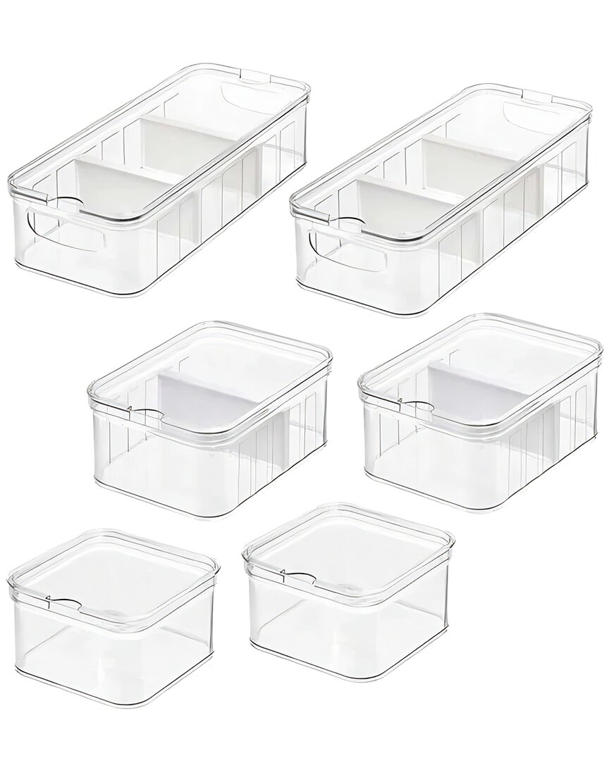 M DESIGN M DESIGN SET OF 6 CRISP FRIDGE BINS WITH REMOVABLE DIVIDERS