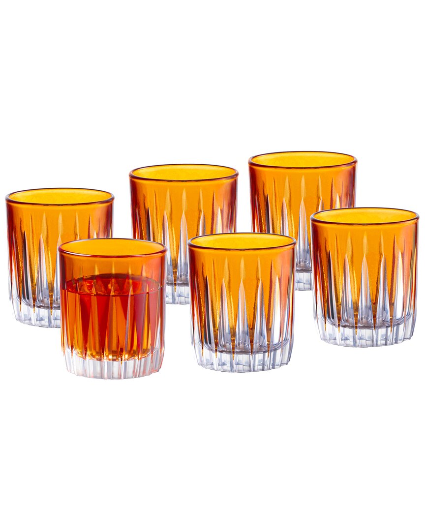 Barski Set Of 6 Colored Shot Glasses In Brown