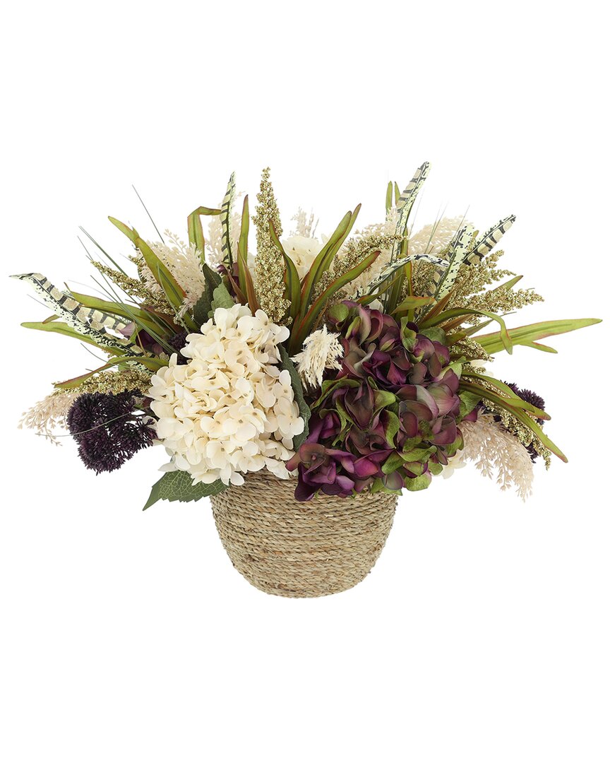 Creative Displays Fall Arrangement With Hydrangeas, Sedum & Wheat