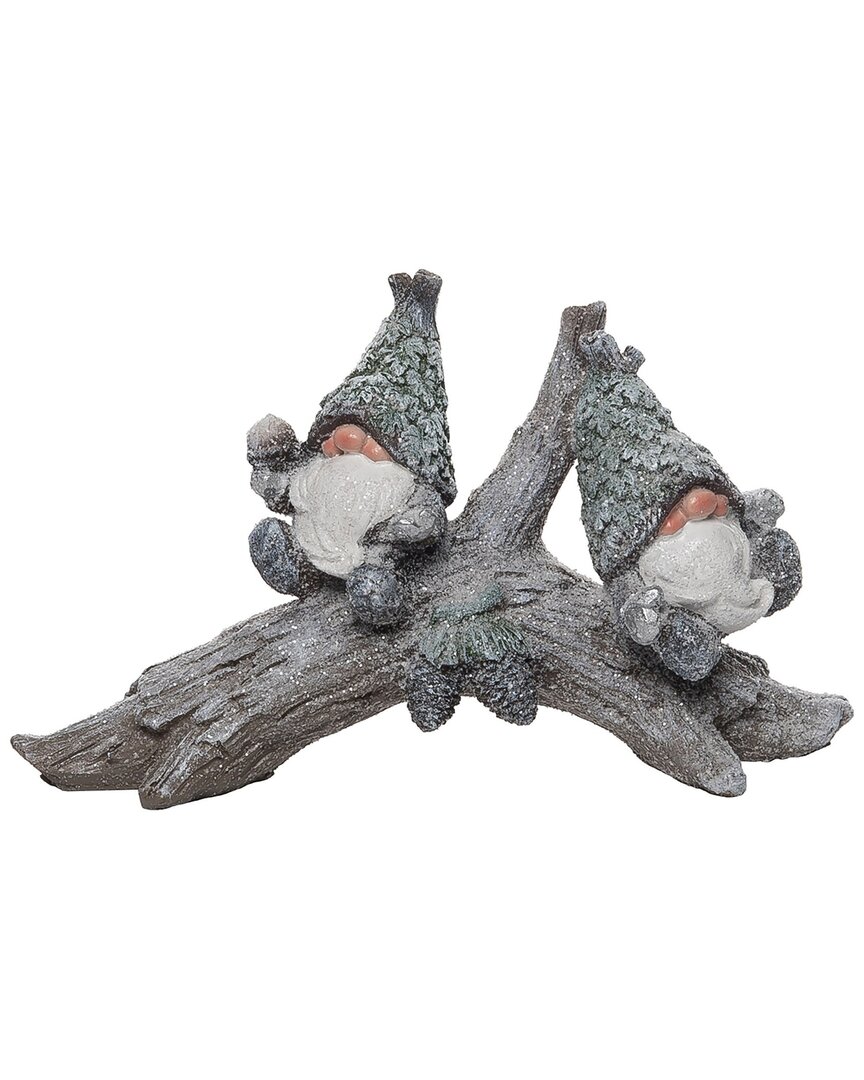 Shop Transpac Resin 8in Gray Christmas Leafy Gnome Decor In Grey