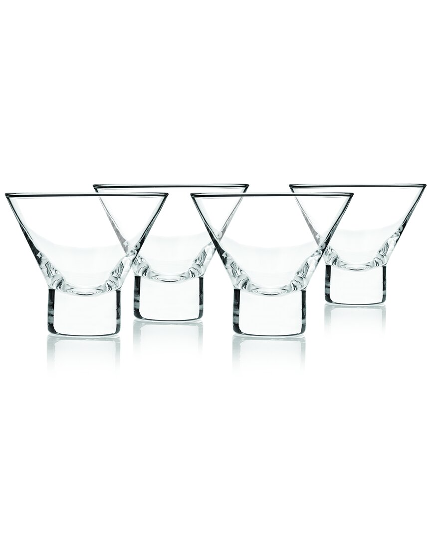 Viski Heavy Base Crystal Martini Glasses In Clear
