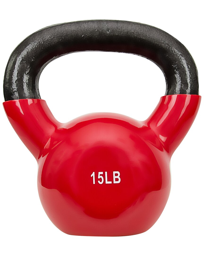 Sunny Health & Fitness Vinyl Coated Kettle Bell In Red