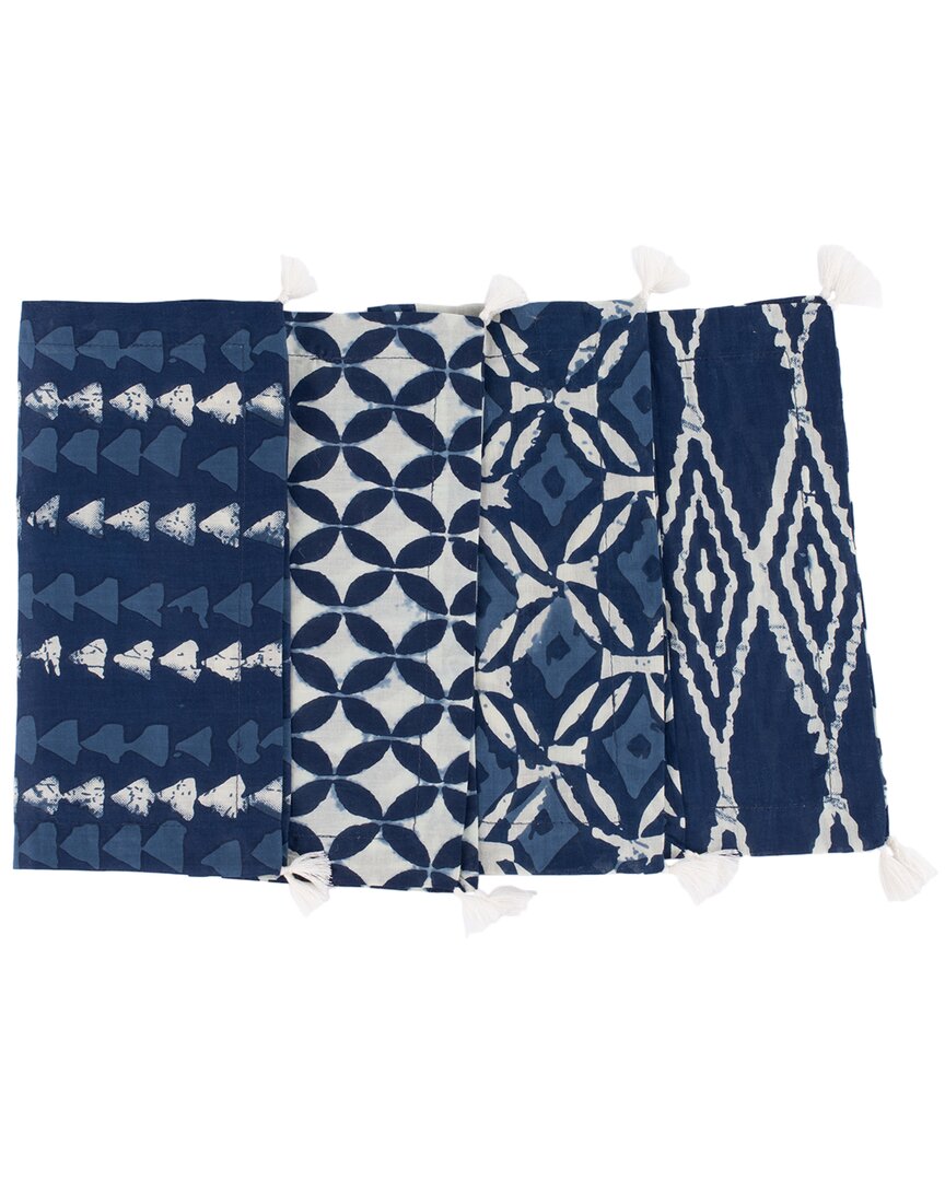 Amity Home Set Of 4 Ira Linen Cocktail Napkins