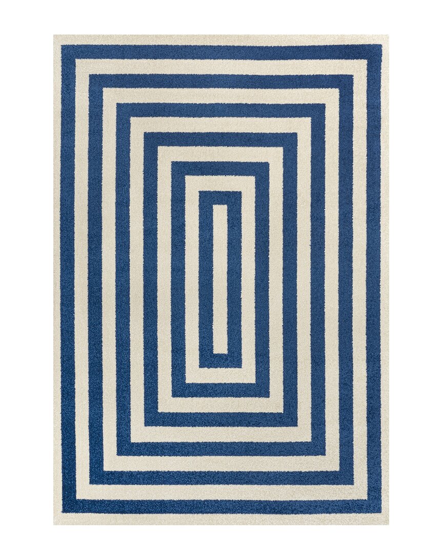 Jonathan Y Bandol Modern Classic Mitre Stripe Area Rug In Navy