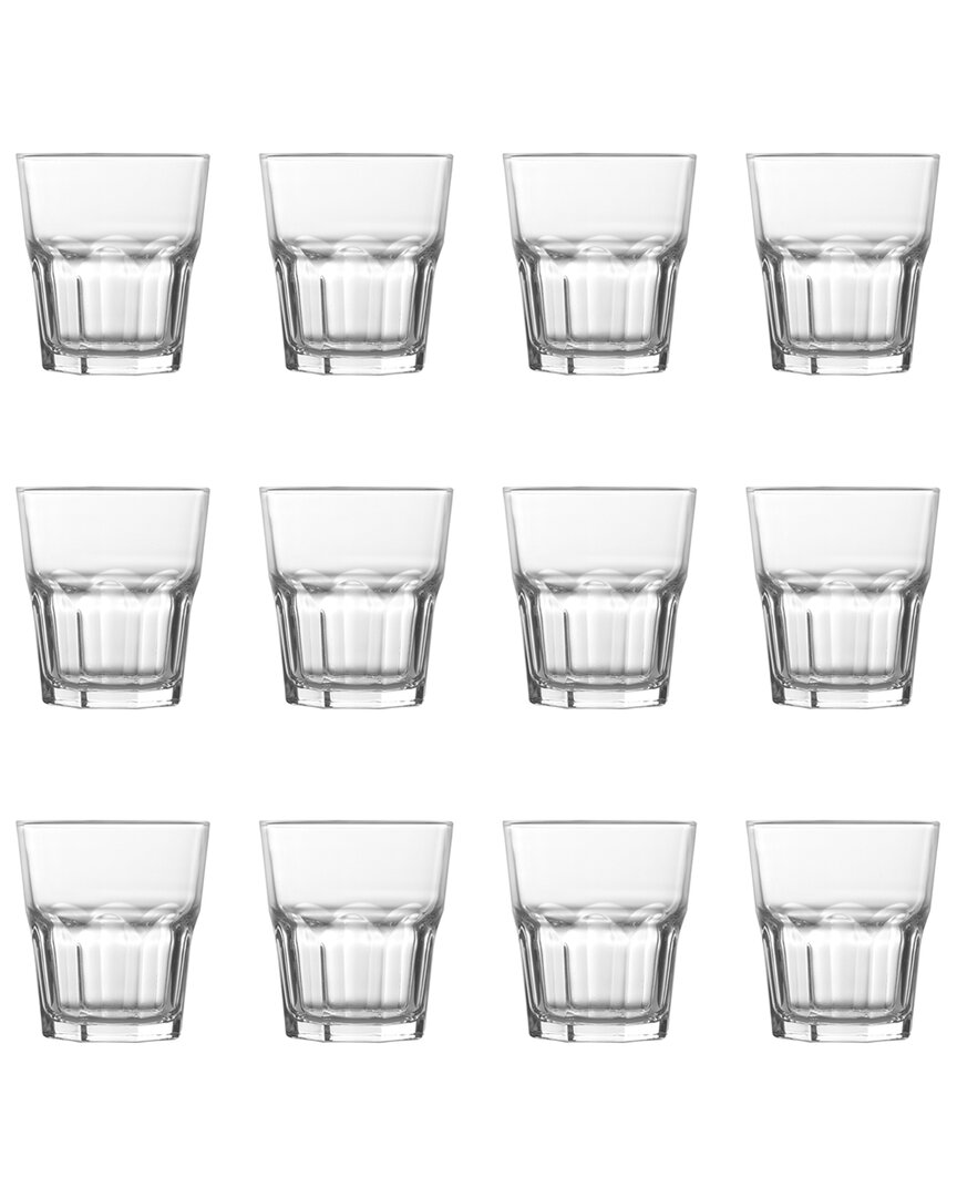 Fortessa Chez Bistro Everyday 12oz Stackable Glasses (set Of 12) In Clear