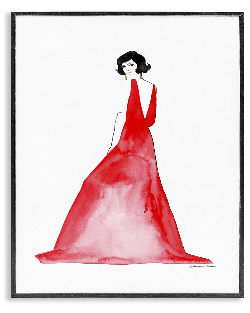 Stupell Industries Woman In Gown Framed Giclee Art In Red