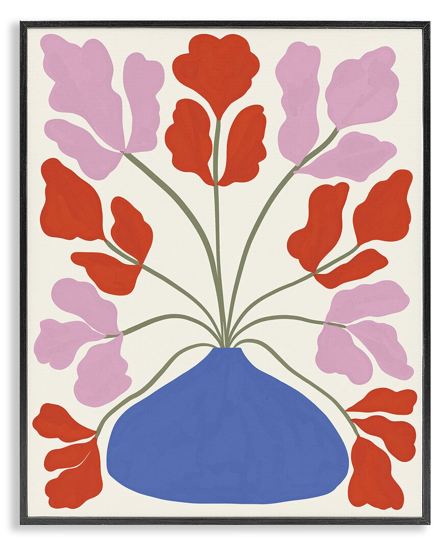 Stupell Industries Bold Symmetrical Flower Pot Framed Giclee Art